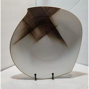 Vtg Syunzan Platter Rare by Artist OOAK About 11.5" by 11" Brown and White
